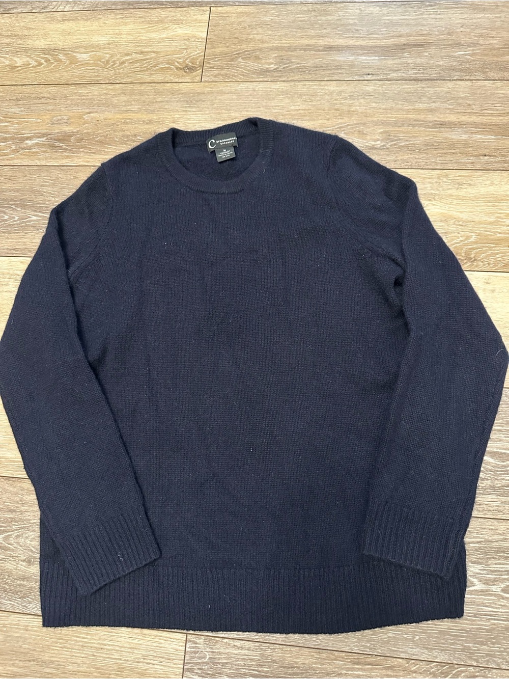 C By Bloomingdales Cashmere Navy Crewneck Sweater